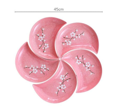 Moon shape ceramic plate set