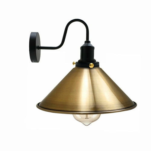 Vintage Industrial Metal Cone Shade Lighting Indoor Wall Sconce Light