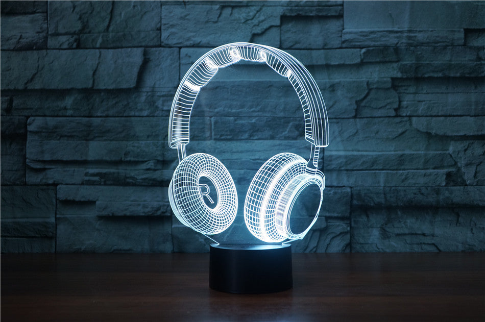 Stereo earphone illusion decorative table lamp