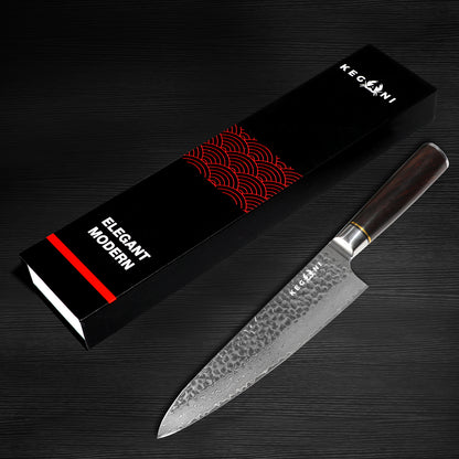 Kegani 8 Inch Japanese Chef Knife, 67 Layers Japanese VG10 Damascus Steel Chefs Knife, Professional Chef's Knife With Pakkawood Handle