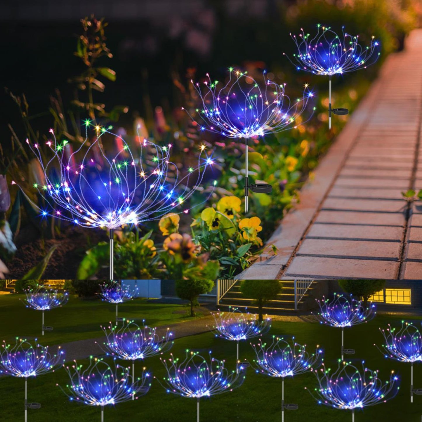 120LED Multicolor Solar Firework Lights Garden Christmas decorations