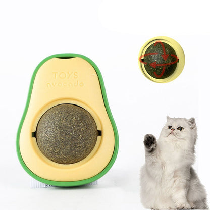 Cute Avocado Catnip Toys Cat Teeth Cleaning Toy Cat Supplies Catnip Mini Cat Treat Toys Interactive Pet Toys Pet Products Pet Avocado Ball Cute Funny Mint Cleaning Teeth Toy For Cat Supplies