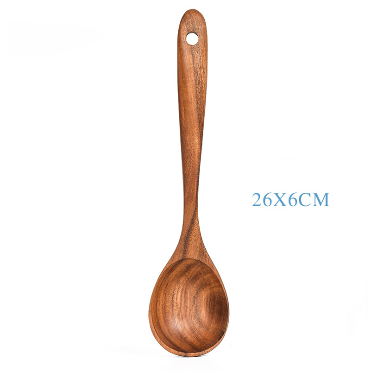 Teak Natural Wood Tableware Spoon Ladle Turner Rice Colander Soup Skimmer Cooking Tool Sets Spoon Scoop Kitchen Tools Gadgets