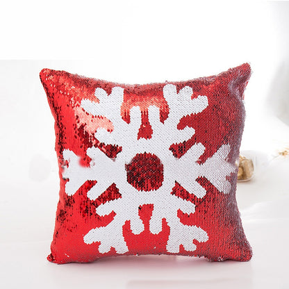 Red Christmas double-sided sequin pillowcase