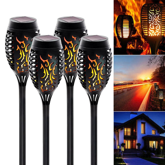 4 Pack Solar Lights Outdoor Solar 12 Led Torch Flickering Flame Lights