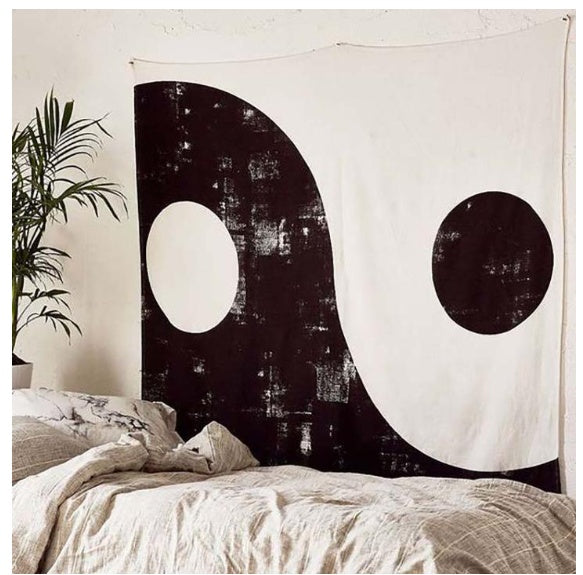 Printed home tapestry black and white with wall hanging beach towel beach blanket