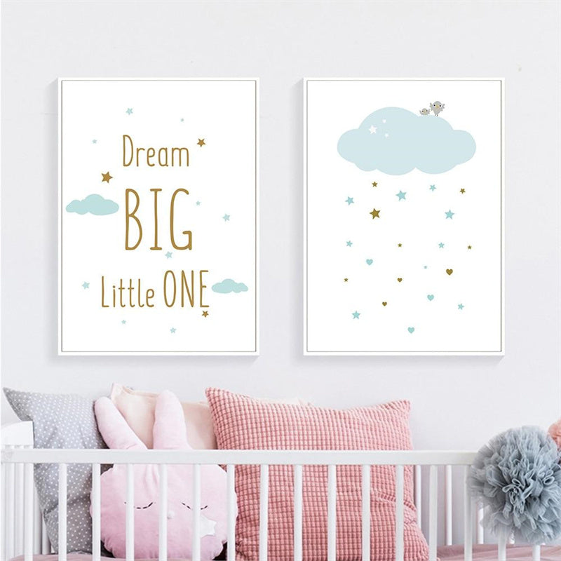 Hot Air Balloon Pattern Canvas Nursery Art Painting