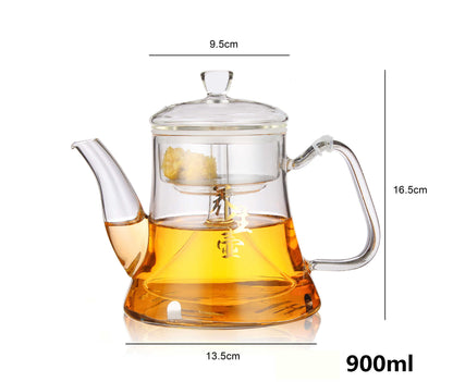 Induction Cooker Glass Kettle Household High-temperature Resistant Stainless Steel Liner