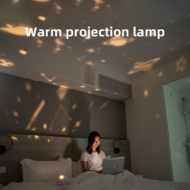 Projection Humidifier Portable Rechargeable Rotating Projection Night Light Bedroom Moisturizing Double Spray Double Fog