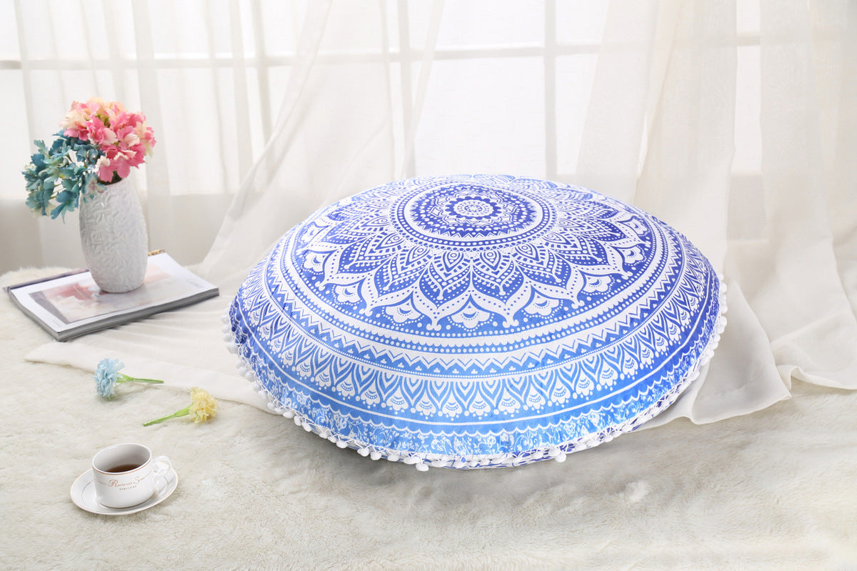 Colorful Mandala Floor Pillows Ottoman Round Bohemian Meditation Cushion Pillow Pouf