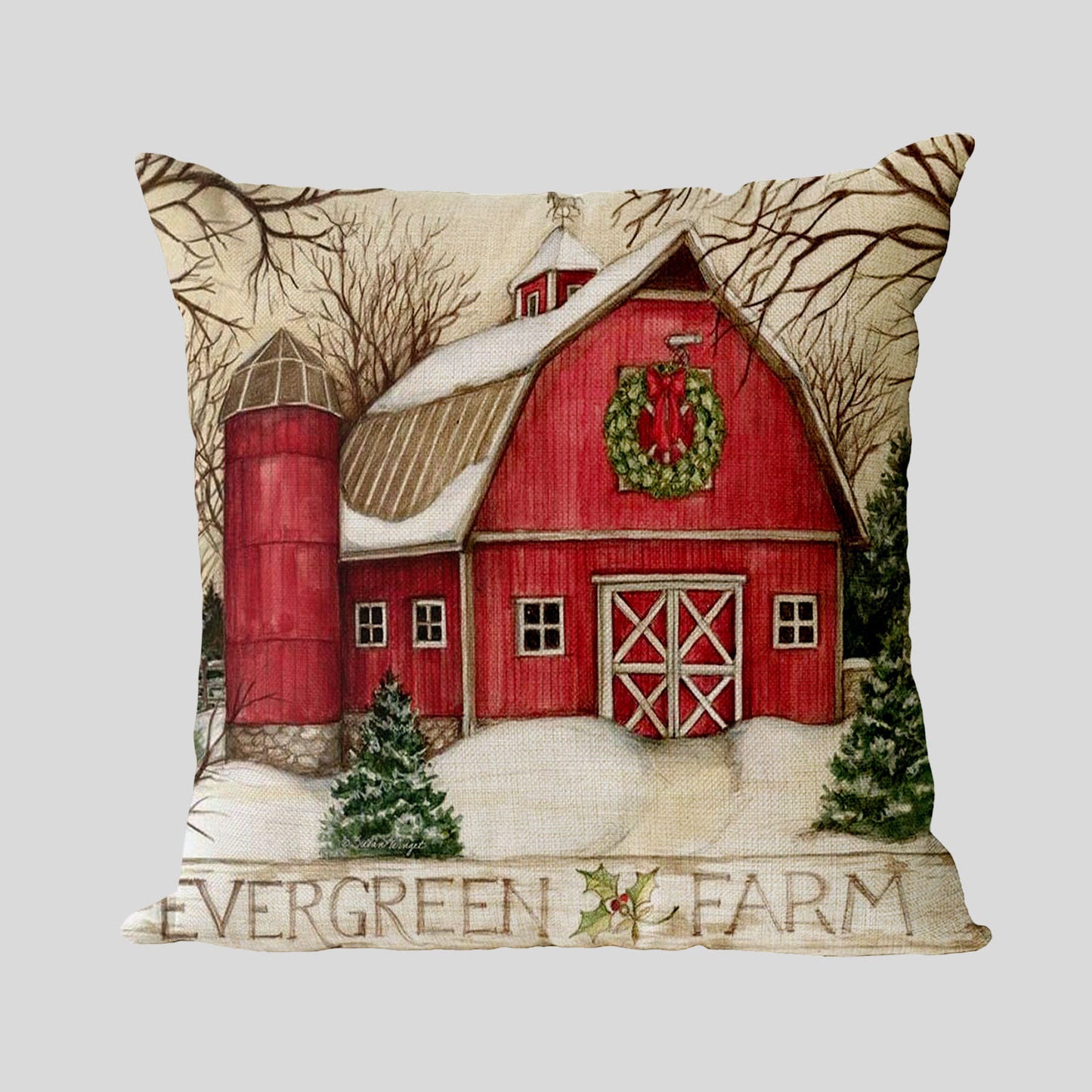 New Year Christmas Series Linen Pillowcase