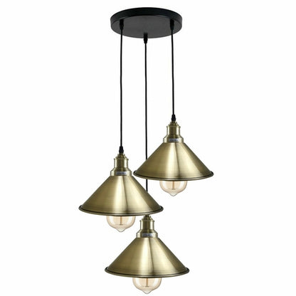 3 Cluster Pendant Light Industrial Vintage Hanging Lamp Loft Indoor