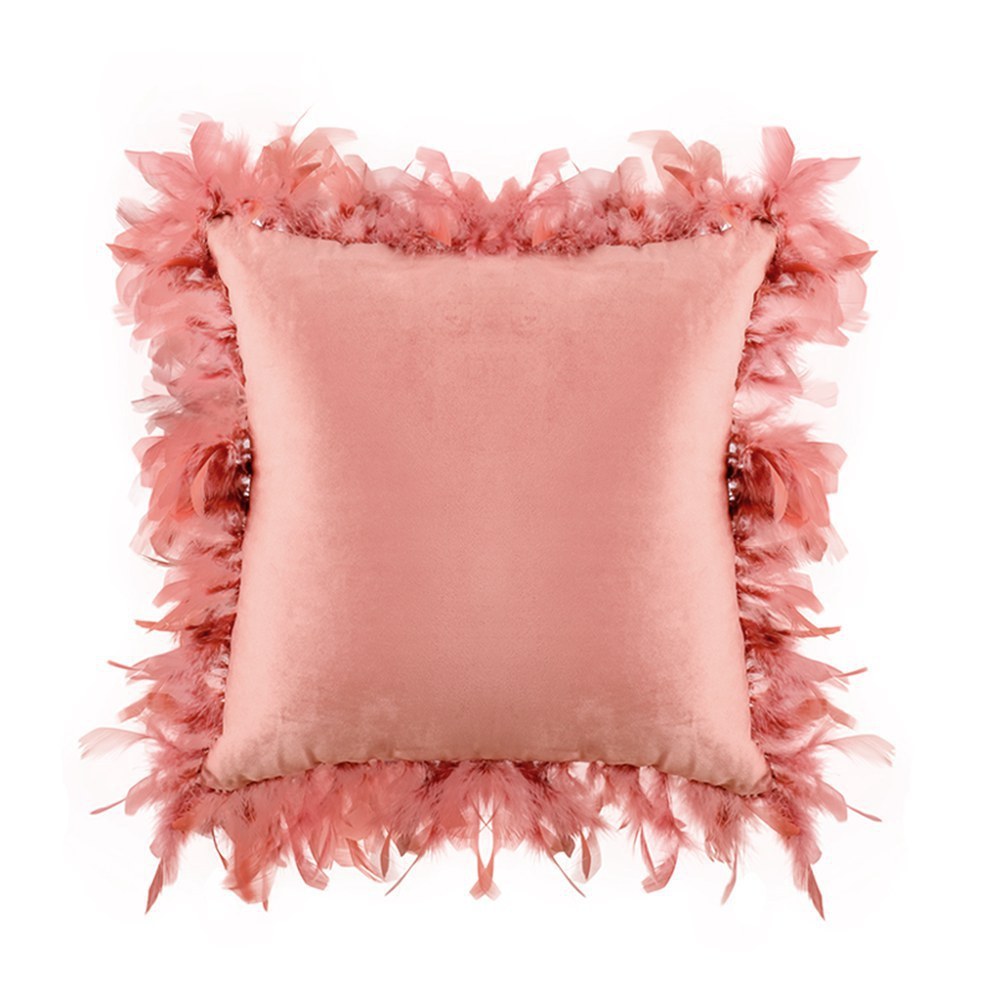 Velvet feather pillowcase home pillow