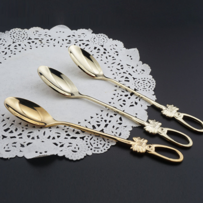 Stainless steel spoon fork set butterfly stainless steel coffee spoon, creative Japanese and Korean tableware, gold-plated stainless steel spoon fork