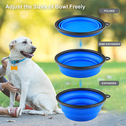 350 And 1000ML Dog Bowls Folding Silicone Puppy Food Container Portable Cat Water Feeder For Travel Walking Pet Supplies