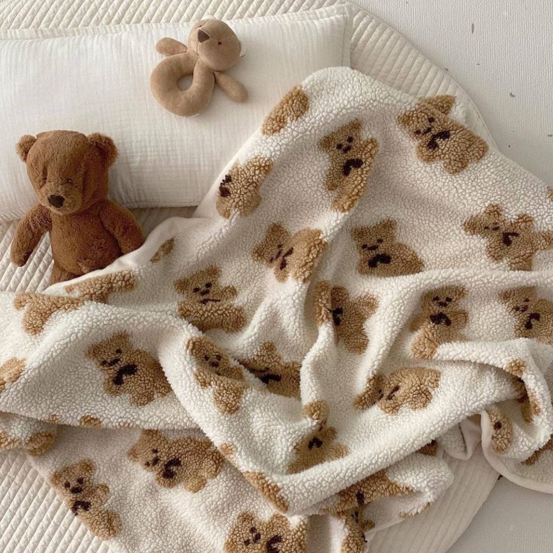 Cute Bear Blanket Cartoon Lamb Wool