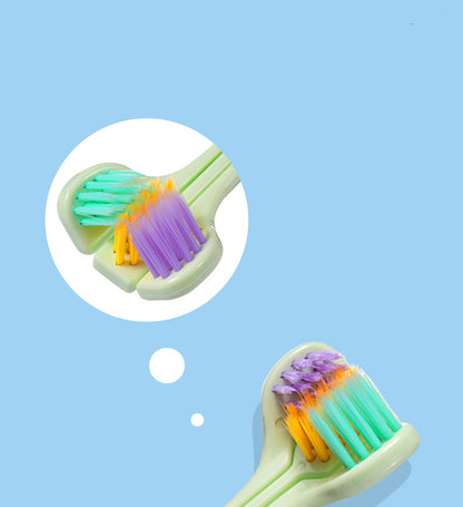 Three-sided Macaron Soft Bristle Toothbrush Care Safety Toothbrush Teeth Deep Cleaning Portable Travel