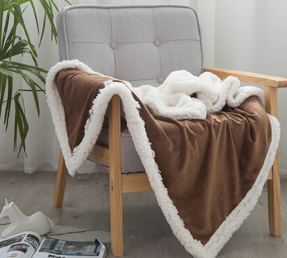 Double blankets spring and autumn warm nap blanket