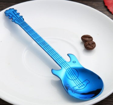 Guitar Coffee Spoon Set Stainless Steel Dessert Ice Cream Spoon Tea Spoon Coffee Accessories