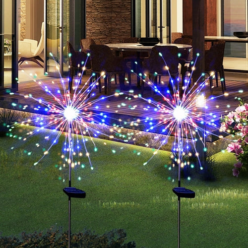 180 LED Solar Firework Lights Waterproof DIY Solar Garden Lamps 2Pcs