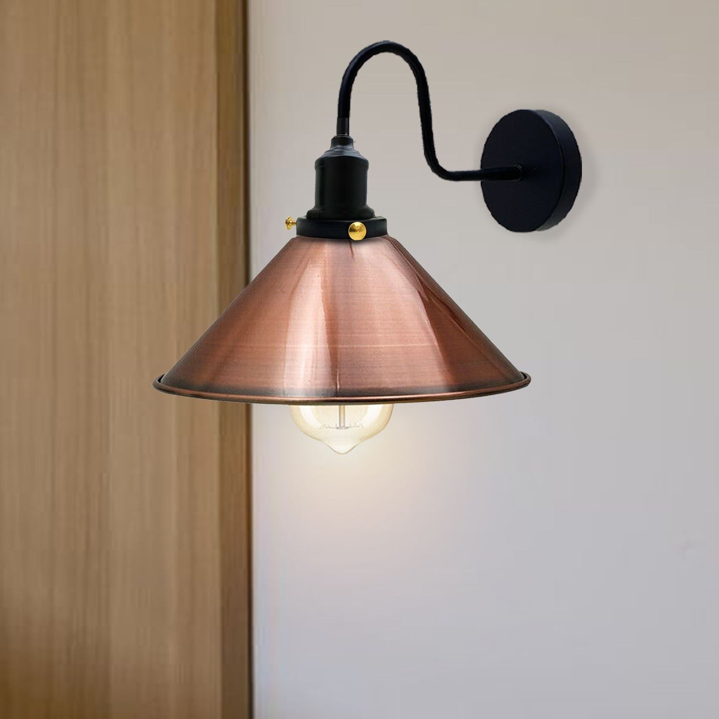 Vintage Industrial Metal Cone Shade Lighting Indoor Wall Sconce Light