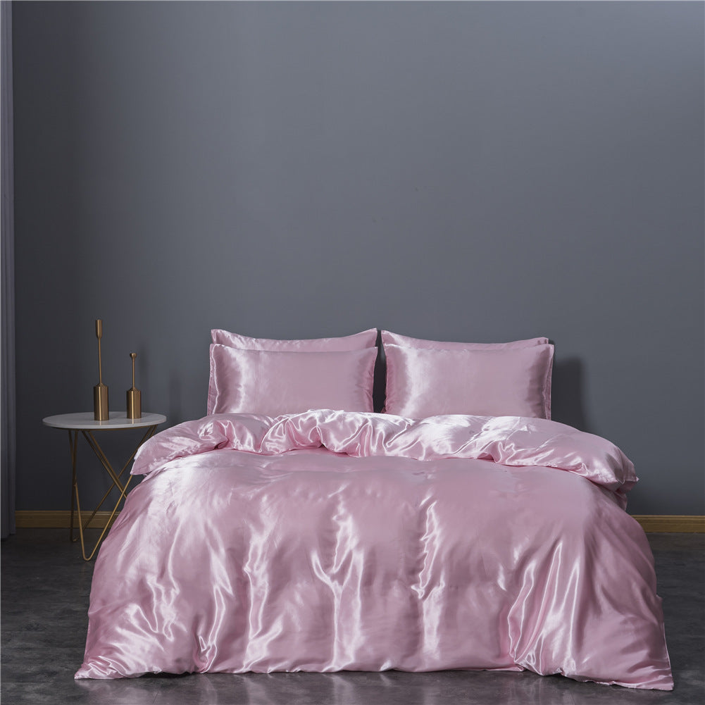 Simulation Silk Three-piece Duvet Cover Bedding