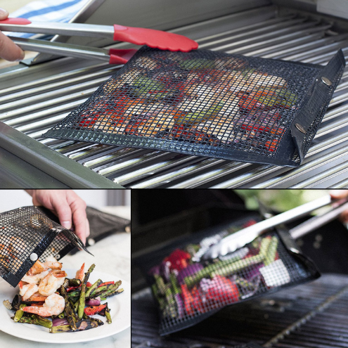 Reusable BBQ Grill Mesh Bag Non-stick Barbecue Baking Isolation Pad Outdoor Picnic Camping BBQ Kitchen Tools
