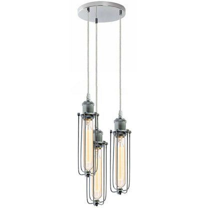 3 Way Cluster Hanging Ceiling Pendant Light E27 Chrome Light Fitting