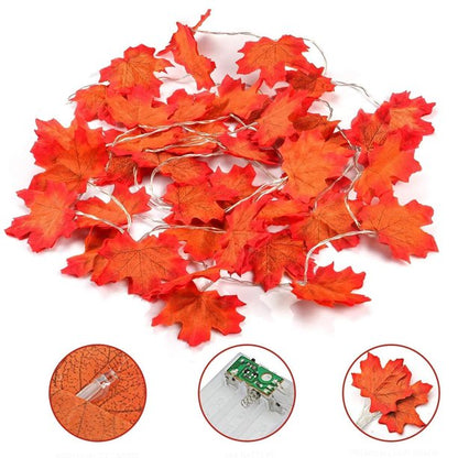 15 Ft String Lights Maple Leaf Light Twinkle Hanging Lighting Decor