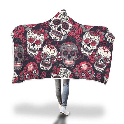 Hooded Blanket Cloak 3D Digital Printing Nap Blanket Skull