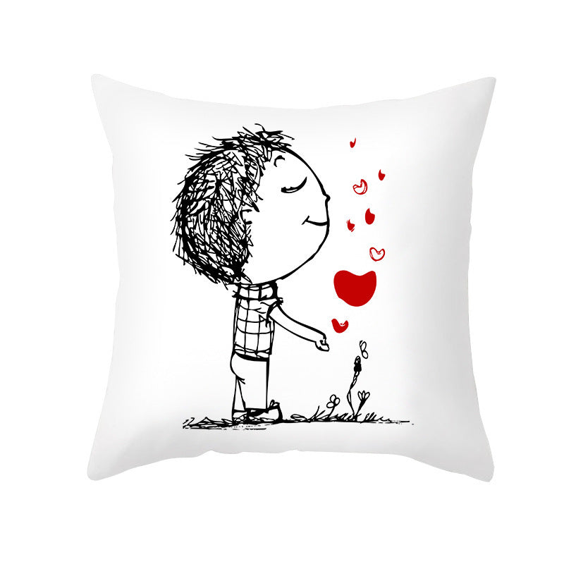 Home Valentine's Day Throw Pillow Cover