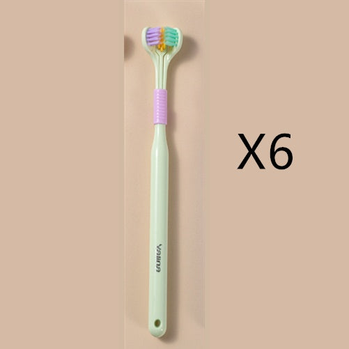 Three-sided Macaron Soft Bristle Toothbrush Care Safety Toothbrush Teeth Deep Cleaning Portable Travel