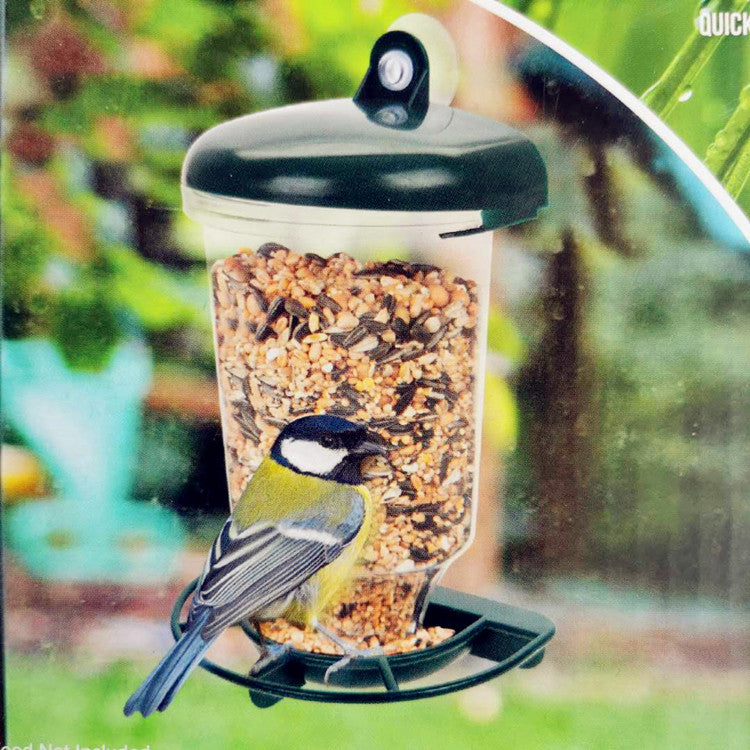 Transparent Plastic Suspension Type Automatic Bird Feeder With Cover