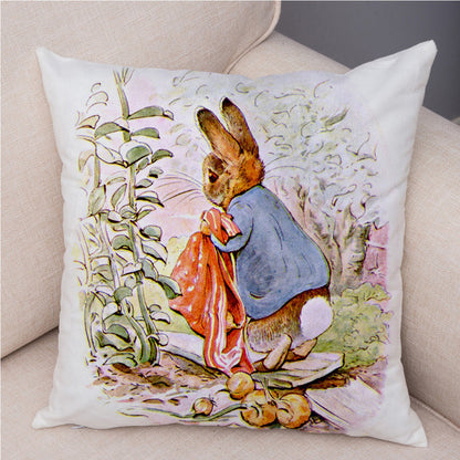 Cartoon Rabbit Peach Skin Fabric Pillow Cover Home Decoration Sofa Cushion Cover Seat Cover Easter Amazon AliExpress