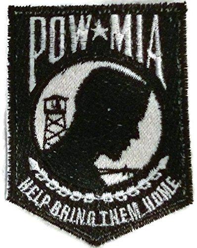 Pow Mia Embroidered Iron on/Sew patch 3.7" X 2.7"