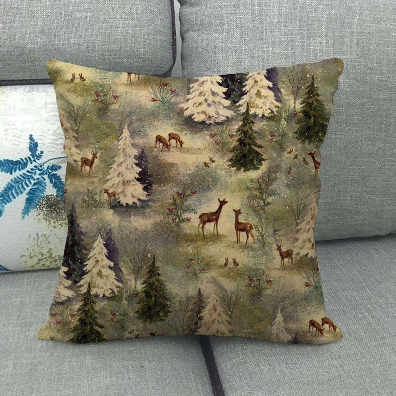 New Year Christmas Series Linen Pillowcase