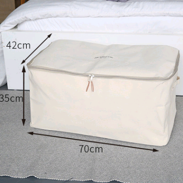 Thick canvas storage box clothes finishing storage bag with cover zipper quilt storage bag