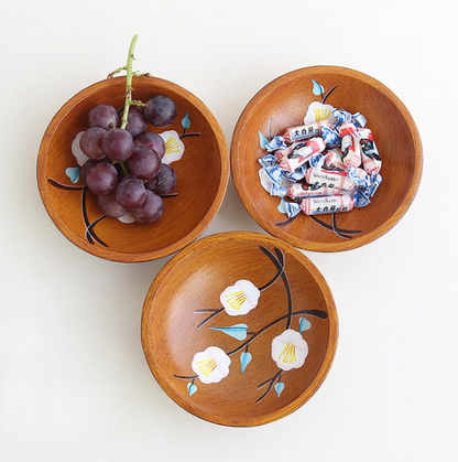 Wooden rustic fruit bowl