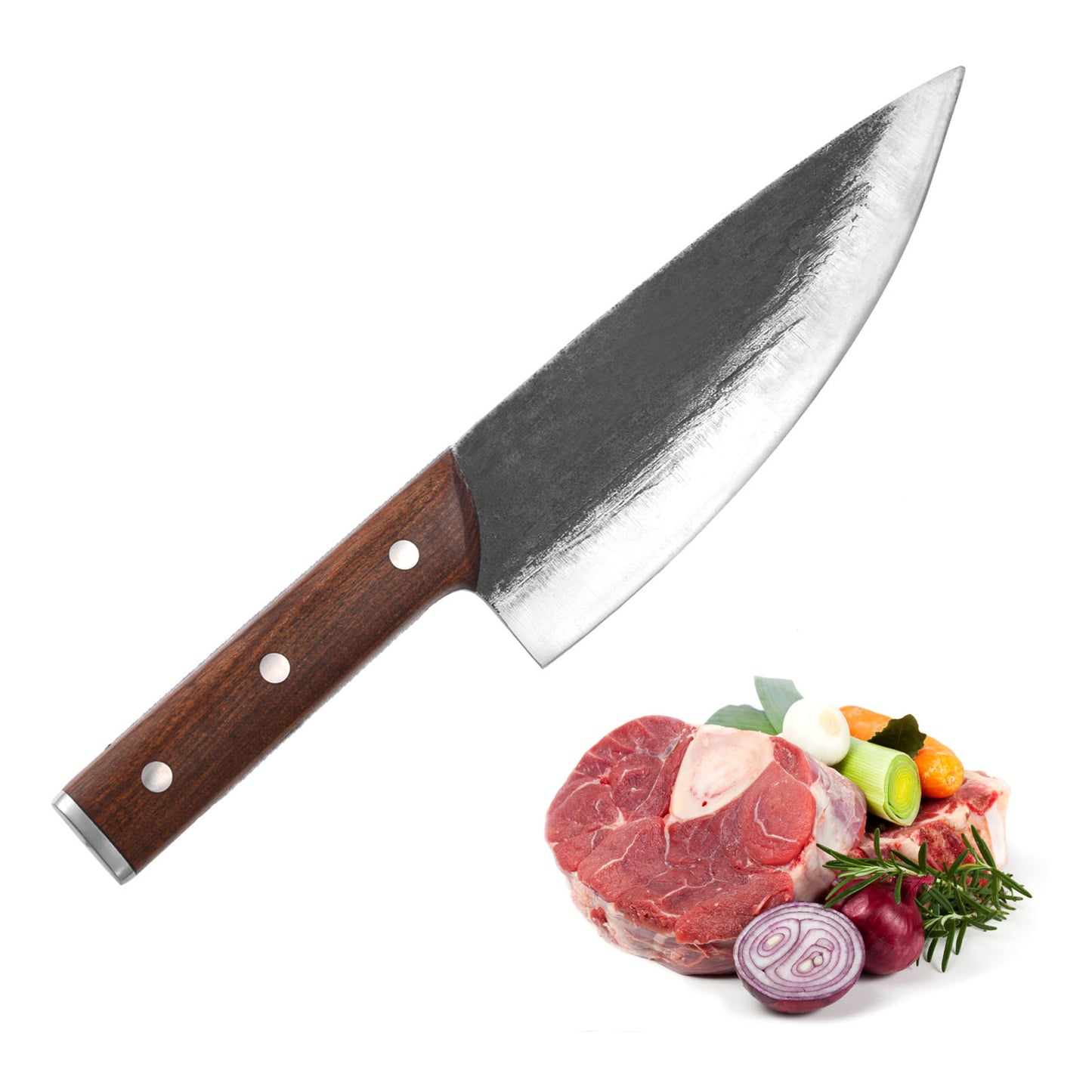 Meat Cleaver Knife Heavy Duty Japanese Hand Forged Chef Knife, Cleaver Knife For Meat Cutting