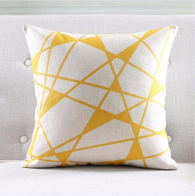 Nordic Geometric Striped Couch Pillow Thick Linen Decorative Cushion