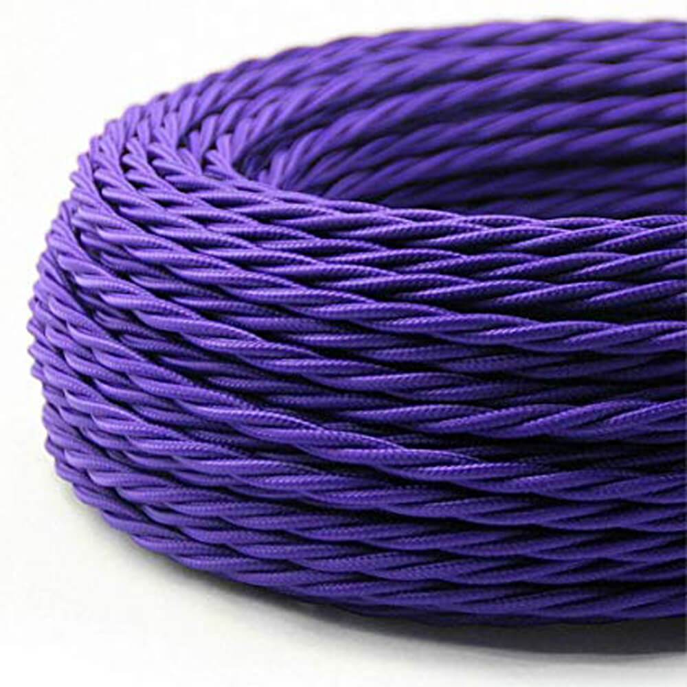 2 Core Twisted Electric Cable Purple Color Fabric 0.75mm~3007