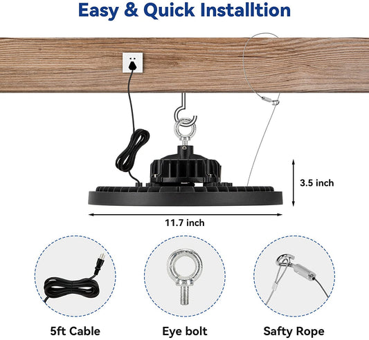 150w UFO high bay light 21000 lumens 5000K natural look 5 years