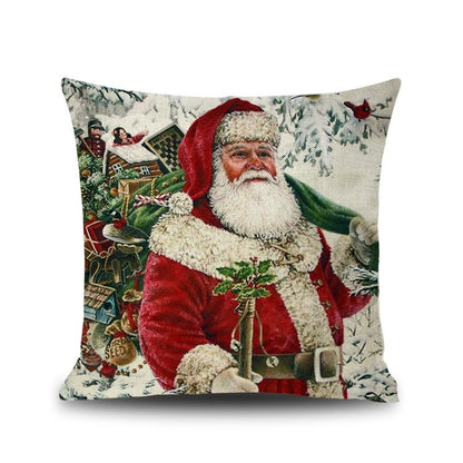 Christmas linen pillowcase