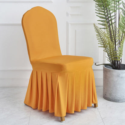 Pleated skirt side dining chair