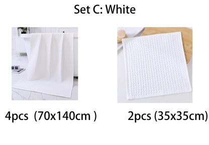 Water-absorbing  Quick-drying Pure Cotton Waffle Bath Towel