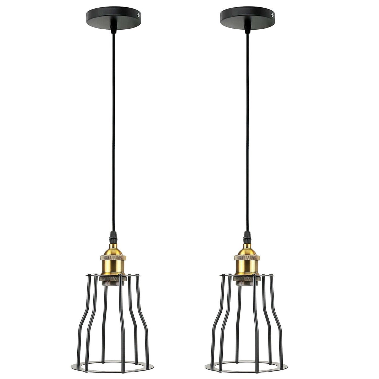 2 Pack Vintage Industrial Modern Retro Loft Cage Ceiling Lamp Cage