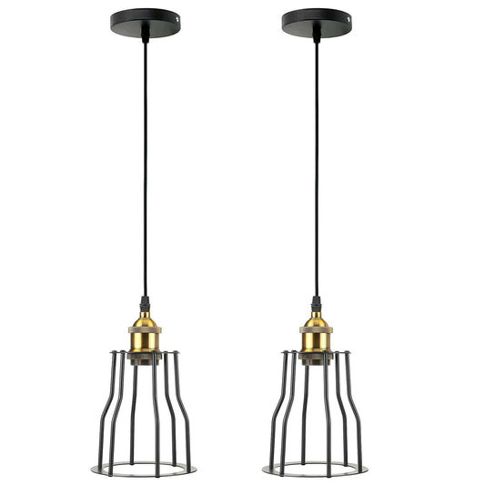 2 Pack Vintage Industrial Modern Retro Loft Cage Ceiling Lamp Cage