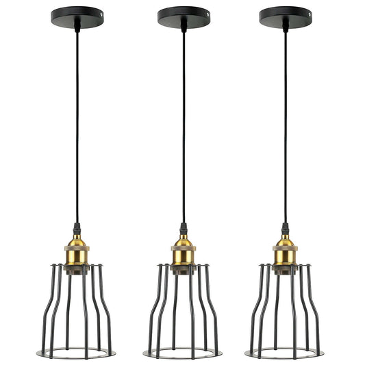 3 Pack Vintage Industrial Modern Retro Loft Cage Ceiling Lamp Cage