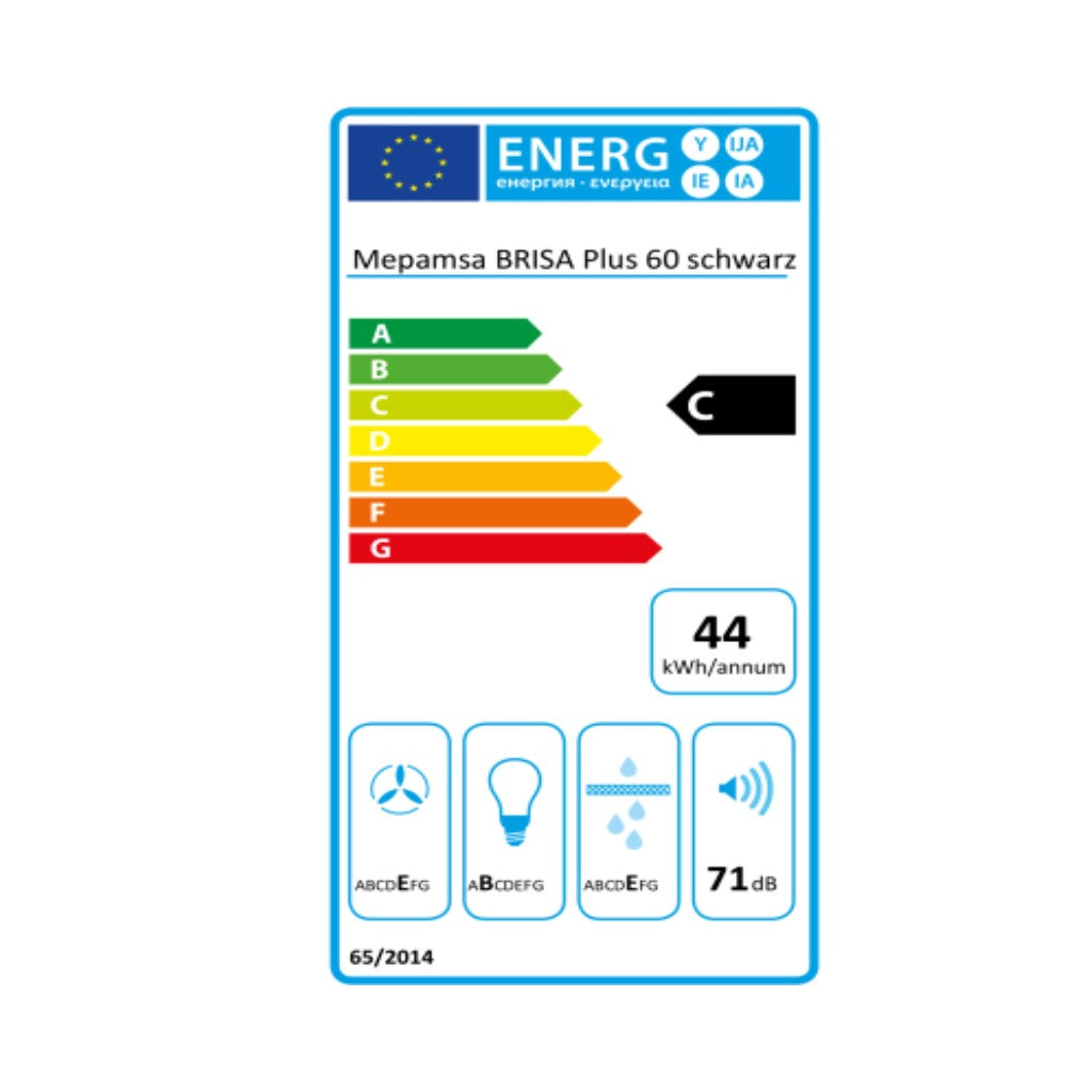 Conventional Hood Mepamsa BRISA PLUS 60N 180 m³/h 60 cm 55W C Black