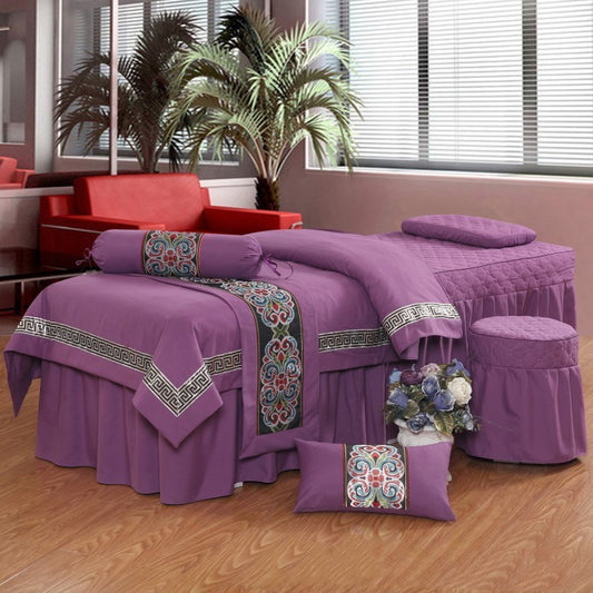 Four-piece high-end pure color beauty bedspread